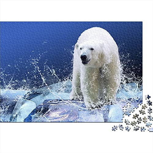 1000 Teile Puzzles für Erwachsene Eisbär - Tier | A746 Puzzle Verlaufspuzzle Schwierig und Herausforderung Lernspielzeug zum Stressabbau für Erwachsene Kinder 38 x 26 cm von KUANGZEHUA