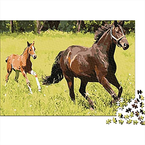 1000 Teile Puzzles für Erwachsene Pferd - Tier|A90 Puzzles für Erwachsene Kinder - Puzzle Spielzeug Familienspiele Dekoratives Zuhause 38x26cm von KUANGZEHUA