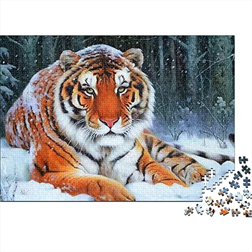 1000 Teile Puzzles für Erwachsene Tiger - Tier | A639 Schwierige Puzzles für Erwachsene, unmögliches Puzzle herausforderndes Spiel 38 x 26 cm von KUANGZEHUA