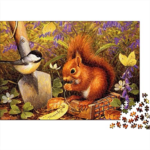 1000-teiliges Puzzle für Erwachsene Eichhörnchen – Tier|A696 Puzzle Verlaufspuzzle Schwierig und herausfordernd Lernspielzeug zum Stressabbau für Erwachsene Kinder 38 x 26 cm von KUANGZEHUA