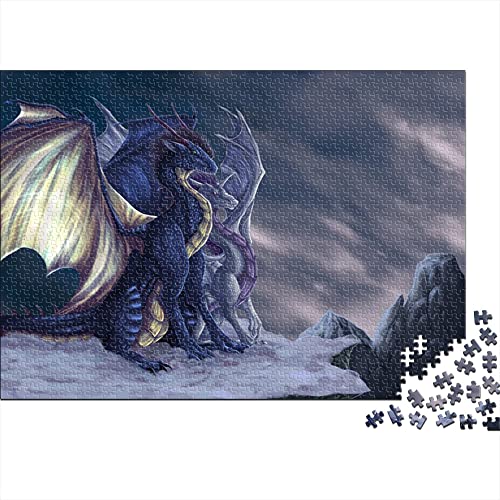 Puzzles für Erwachsene 1000 Teile Drache|A204 Puzzle Spielzeug Geschenk Pädagogisches Intellektuelles Dekomprimierendes Familienspiel 38x26cm von KUANGZEHUA