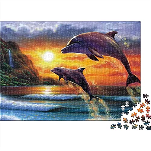 Puzzles für Erwachsene 1000 Teile Puzzle für Erwachsene und Jugendliche Puzzlespiel Artwork Puzzles DIY Geschenke für Erwachsene Delfin - Tier 38x26cm von KUANGZEHUA