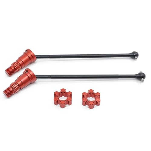 2Pcs Metal Front Rear Drive Shaft CVD for Traxxas X-Maxx XMAXX 6S 8S 1/5 Monster Truck RC Car Upgrade Parts(Rood) von KUENCE