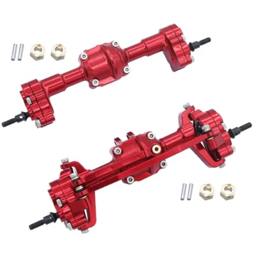 KUENCE 1/24 Aluminum Alloy Complete Front Rear Axle for FCX18 FCX24 RC Car Part RC Car Accessories Replacement Parts Black(Rood) von KUENCE