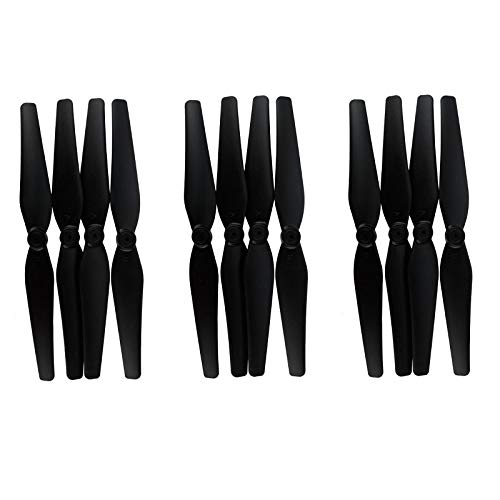 KUENCE 12PCS Propeller for S70W HS100 T35 HS100G RC Quadcopter Drone Ersatzteile Zubehör Klingen(Zwart) von KUENCE