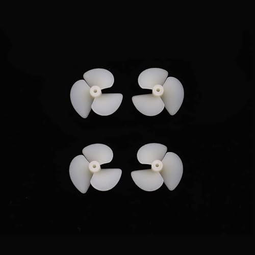 KUENCE 2 Paar Hartnylon Tri-Blades Propeller D36/42/28 mm Wellenloch 2 mm CW CCW Prop/Schraube for DIY RC Modell Elektroboot Ersatzteile (Color : 2pairs 2x28mm White) von KUENCE