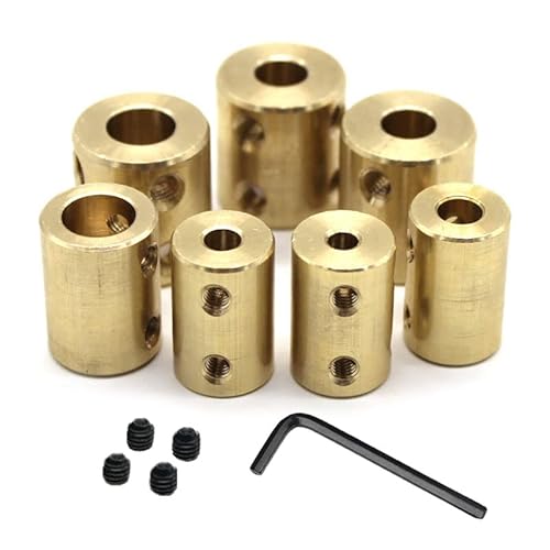 KUENCE 3.17/4/5/6/8/10/12mm Messing Starre Motor Wellenkupplung Koppler Übertragung Stecker Hülse Adapter for RC Boot Auto Flugzeug(5PCS 12X12) von KUENCE