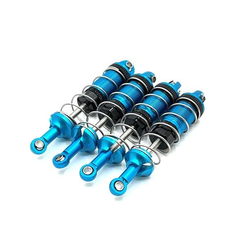 KUENCE 4 Stück RC Car Metallabsorber Dämpfer 16101 16102 16103 16207 16208 16209 1/16 RC Car Upgrade Teile Zubehör(Blauw) von KUENCE