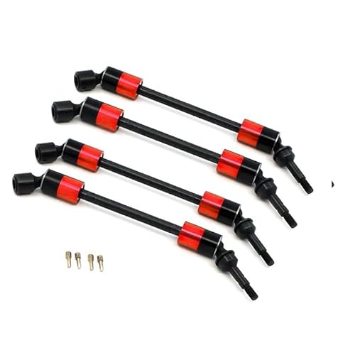 KUENCE 4Pcs Steel CVD Universal Joint Drive Shaft Axle Upgrade Parts 1/10 Car Accessories(Rood) von KUENCE