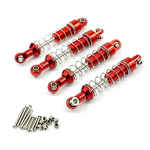 KUENCE C14 C24 MN D90 D91 D96 D99 D99S MN90 MN98 MN99S 4 Stück Metall Absorber Dämpfer RC Auto Upgrades Teile Zubehör(Rood) von KUENCE