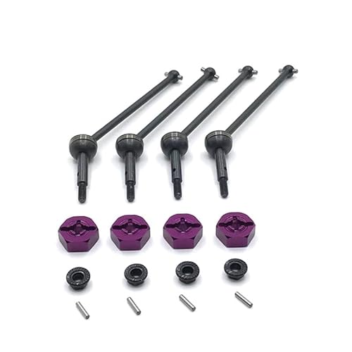 KUENCE Metal Drive Shaft and 12Mm Wheel Hex Adapter 144001 144010 124007 124019 124018 Car Upgrade Parts(Purple) von KUENCE