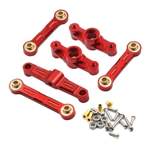 KUENCE Metall-Kurbel-Lenkarm mit Brückenlenkungs-Montageset TT02 TT-02 TT02D 1/10 Auto-Upgrade-Teile-Zubehör(Rood) von KUENCE