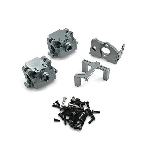 KUENCE Metall-Upgrade, Getriebe, Motorbasis, Lenkgetriebebasis, for WLtoys 1/28 284161 284010 284131 K989 K969 K979 P929 RC-Autoteile(Dark Grey) von KUENCE