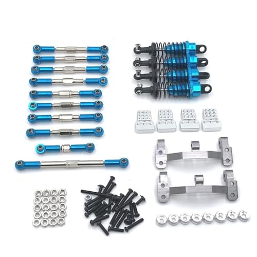 KUENCE Metall Upgrade Einstellbare Spurstange Stoßdämpfer Spurstangenhalterung for WPL C14 C24 B14 B24 HengLong FeiYu JJRC RC Autoteile(SKY BLUE) von KUENCE