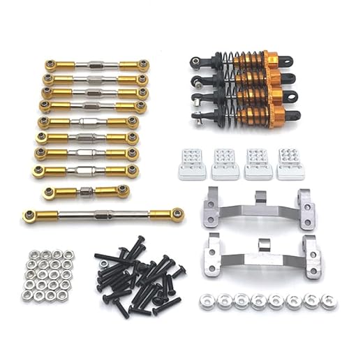 KUENCE Metall Upgrade Einstellbare Spurstange Stoßdämpfer Spurstangenhalterung for WPL C14 C24 B14 B24 HengLong FeiYu JJRC RC Autoteile(Yellow) von KUENCE