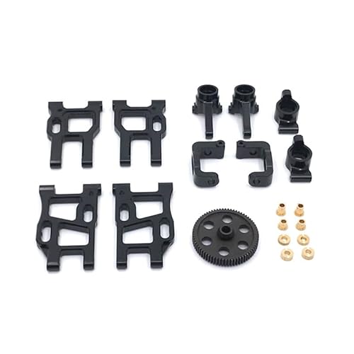 KUENCE Metall Upgrade Reduktion Getriebe Schwinge Lenkung Tasse 6 Stück Set for LC RACING 1/10 PTG-2 RC Auto Teile(Zwart) von KUENCE