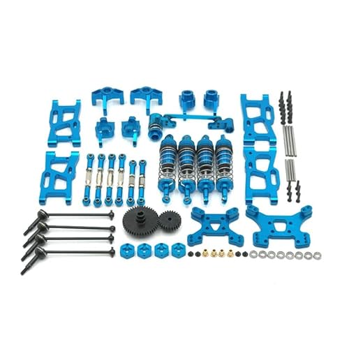 KUENCE Metall Upgrade Retrofit 44T 27T Getriebe Antriebswelle 14 Pack for WLtoys 144010 144001 144002 124017 124019 RC Auto Teile(Sky Blue) von KUENCE