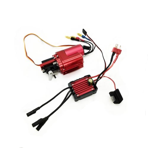 KUENCE Mn99s mn99 mn98 wpl c12 c24 Vollmetall-2-Gang-Getriebe 2435 4800k bürstenloser Motor mit 35A ESC-Kombizubehörteilen(Rood) von KUENCE