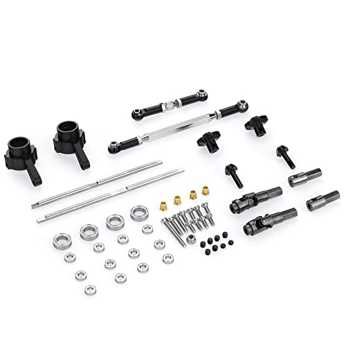 KUENCE Upgrade Metallgetriebe Brückenachse for RC Auto 4WD MN99S MN99-S RC Rock Crawler D90 Ersatzteile Metall Vorder- Hinterachse Getriebe(Front and Rear Black) von KUENCE