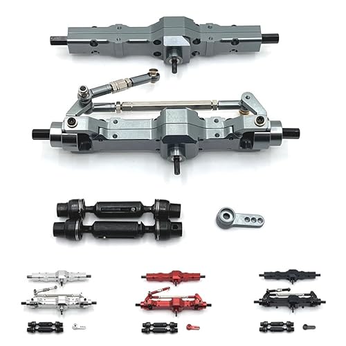 KUENCE WPL 1/10 C74 1/16 C14 C24 C34 C54 B14 B24 Metall Vorder- und Hinterachse und Antriebswelle Servoarm Set RC Auto Upgrade Teile Zubehör(Rood) von KUENCE