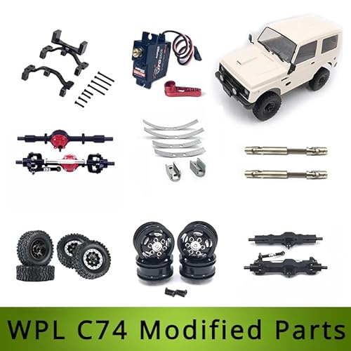 KUENCE WPL C74 RC Auto Ersatzteile Metall Vorder- und Hinterachse Achse Antriebswelle Radnabe Lenkgetriebe Modifikation Zubehör(Steering Gear Bracke) von KUENCE