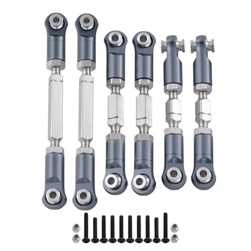 KUENCE Wheelbase Rc Steering Link Rod Set for 1/8 4X4 4S BLX RTR Aluminum Alloy Upgrade Parts(Titanium) von KUENCE