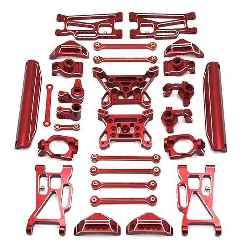 KUENCE Wird for 1/10 10208 Monster RC Car Parts Metall-Upgrade- und Modifikationskit-Paket verwendet(Rood) von KUENCE