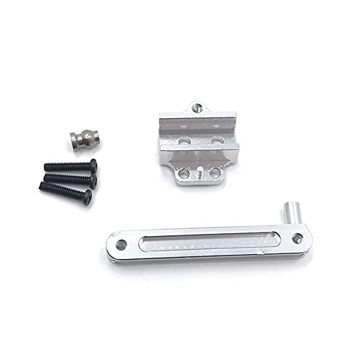 KUENCE Wltoys 12423 12427 12428 12429 RC Auto Fernbedienung Auto Unterstützung Lenkung Verbindungsstück Metall Upgrade Teile Zubehör(Silver) von KUENCE