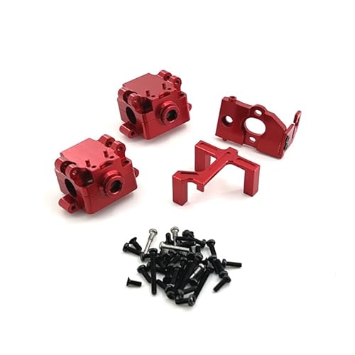 KUENCE Wltoys 284161 284010 284131 K989 k979 K969 P929 P939 Metall Getriebe Gehäuse Motor Halterung Servo Halterung 1/28 RC Auto Upgrade Teile(Rood) von KUENCE