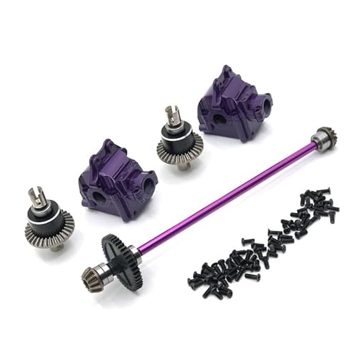 Upgrade Metall Center Antriebswelle Montage Getriebe Differential Kit for WLtoys 1/12 124016 127017 124018 124019 RC Auto Teile(Purple) von KUENCE