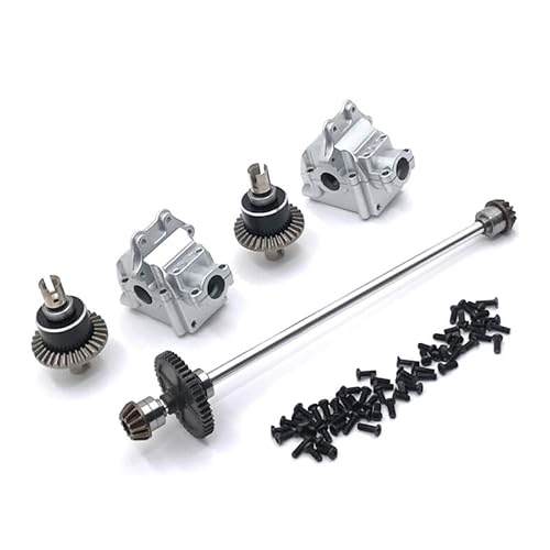 Upgrade Metall Center Antriebswelle Montage Getriebe Differential Kit for WLtoys 1/12 124016 127017 124018 124019 RC Auto Teile(Silver) von KUENCE