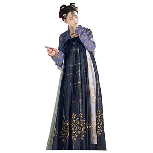 KUFEIUP Damen Antike chinesische Hanfu Kleid Tang Dynasty Traditionelles Cosplay Outfit klein blau von KUFEIUP