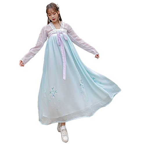 KUFEIUP Traditionelles Hanfu-Kleid für Damen, antikes chinesisches Kostüm, Han Dynastie, Cosplay-Kostüm, Hellviolett und Blau, Größe S von KUFEIUP