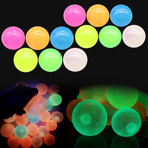 Glorbs Balls, Glorbs Sticky Balls, Glorbs Glow Balls, Sticky Ceiling Balls, Glow in The Dark Sticky Balls, Dream Balls Glow in The Dark That Stick (12PCS) von KUICEO