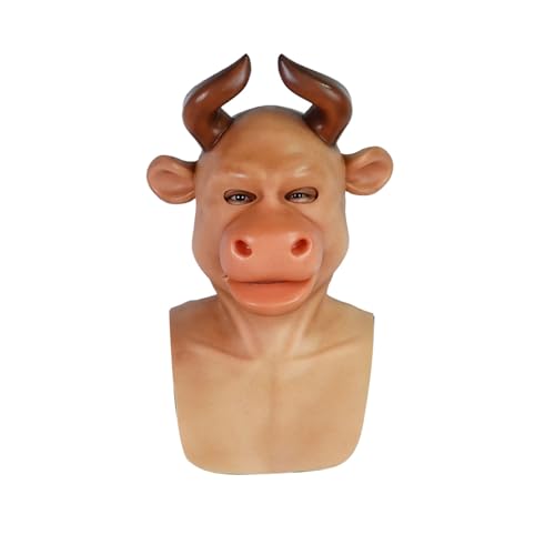 KUICEO Bull Mask Silicone Full Face Mask Cosplay Costume Props for Halloween Party von KUICEO