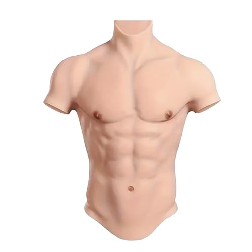 KUICEO Fake Chest Muscle Realistische Silikon Muskel Brust für Cosplay Realistische Männliche Brust Weste Muskelsimulation Haut (Braun, L) von KUICEO