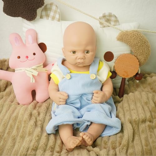 KUICEO Reborn Baby Silikon Lebensecht 44cm Vollsilikon Weiches, Vollsilikon Lebensecht Weich, Waschbar Realistisches Baby Junge Puppe (Nackt) von KUICEO