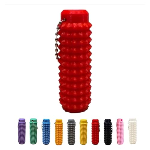 Little Ouchies Fidget, Spiky Grippie Stim Keychain, Pocket Mini Fidget Toy, Roller Spiky Grippie Stim Keyring, Stretch Toy, Stress Toy, Pocket Mini Fidget Toy, Venting Key Pendant (Red) von KUICEO