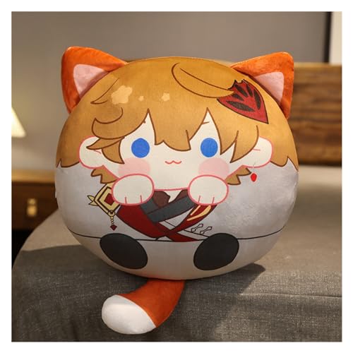 Genshin Plüsch, Kawaii Anime Figur Schlüsselanhänger Puppe Weicher Impact Entzückendes Plüsch Wurfkissen for Gamer Fans Geschenke(Tartaglia,35cm pillow) von KUKUShining