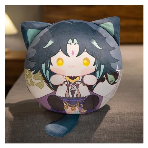 Genshin Plüsch, Kawaii Anime Figur Schlüsselanhänger Puppe Weicher Impact Entzückendes Plüsch Wurfkissen for Gamer Fans Geschenke(Xiao, 35cm Pillow) von KUKUShining