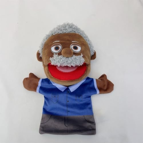 KUKUShining Handgefertigte Plüschpuppe, Weiche, Langlebige Puppe, Ideal for Geschichtenerzählen, Lehrreiches Spielen, Perfekt for Kinder Erwachsene Gleichermaßen(BlackGrandpa) von KUKUShining