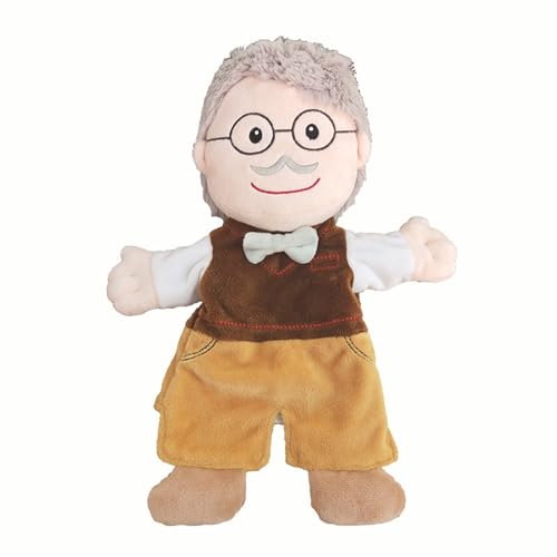 KUKUShining Handgefertigte Plüschpuppe, Weiche, Langlebige Puppe, Ideal for Geschichtenerzählen, Lehrreiches Spielen, Perfekt for Kinder Erwachsene Gleichermaßen(Full-bodygrandpa) von KUKUShining