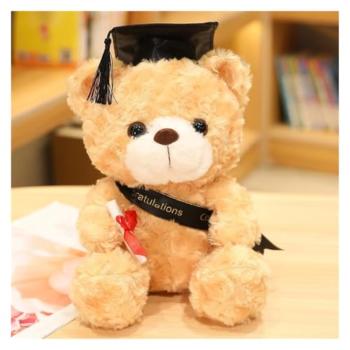 KUKUShining Abschluss Teddybär Plüsch, Weiches Stofftier mit Mütze und Diplom Süßes Geschenk for Absolventen Perfektes Abschlussandenken(Light Black,28cm/11in) von KUKUShining