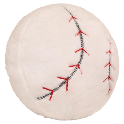 KUKUShining Ball Plüschtier, Baseball Flauschiges Sportkissen Weicher Fußball Kinderspielzeug Basketballballmuster Teppich Heimdekor Plüschtiere(Baseball) von KUKUShining