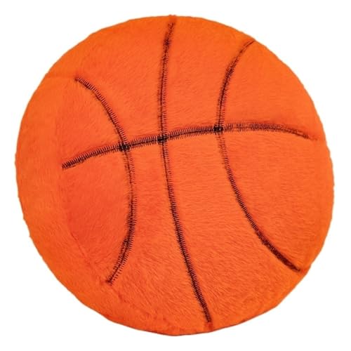 KUKUShining Ball Plüschtier, Baseball Flauschiges Sportkissen Weicher Fußball Kinderspielzeug Basketballballmuster Teppich Heimdekor Plüschtiere(Basketball) von KUKUShining