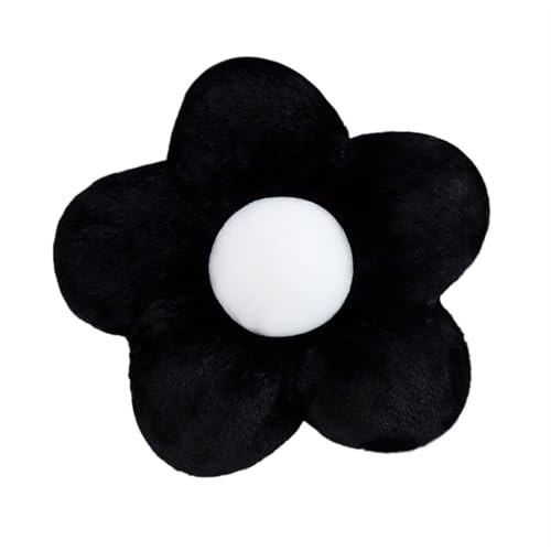 KUKUShining Blumen Plüschkissen, Blüten Kissen Bequemes Plüschtier Süße Kissen Dekoration In Blumenform for Das Wohnzimmer Im Büro Das Schlafzimmersofa(Black,60cm/23.9in) von KUKUShining