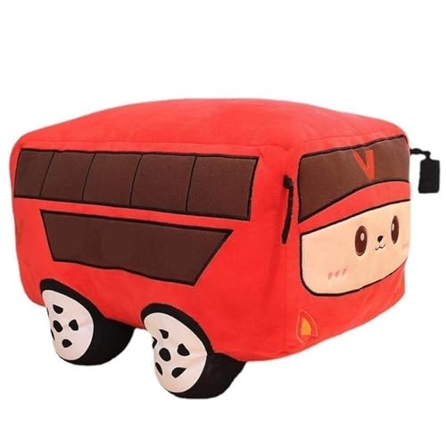 KUKUShining Bus Plüschtier, Kawaii Polizeiauto Gefülltes Kissen Realistischer Cartoon Süße Busse Form Plüschtier Weiches Kissen Deko Geschenke(Bus,45cm/17.7in) von KUKUShining