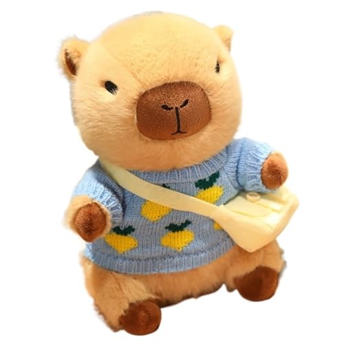 KUKUShining Capybara Plüschtier, Bekleidet Weiche Puppe Kuscheliger Plüsch Teddy Stofftier Spielzeug for Kinder Mädchen Geburtstagsgeschenk(Blue) von KUKUShining