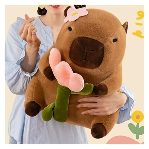 KUKUShining Capybara Plüschtier, Weiche Kuscheltiere In Bezaubernden Kostümen, Perfekte Sammelgeschenke for Kinder Und Mädchen Und Als Heimdekoration(Flower,55cm/21.7in) von KUKUShining