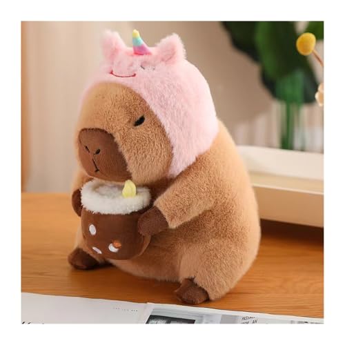 KUKUShining Capybara Plüschtier, Weiche Kuscheltiere In Bezaubernden Kostümen, Perfekte Sammelgeschenke for Kinder Und Mädchen Und Als Heimdekoration(MilkTea,35cm/13.8in) von KUKUShining